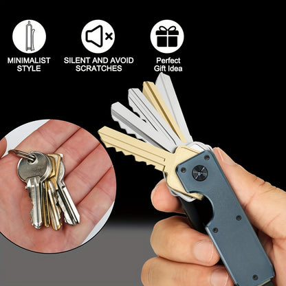 Sleek Aluminum Key Organizer by FOREVER MIYIN - Compact, Lightweight and Portable Minimalist Key Holder for Men and Women