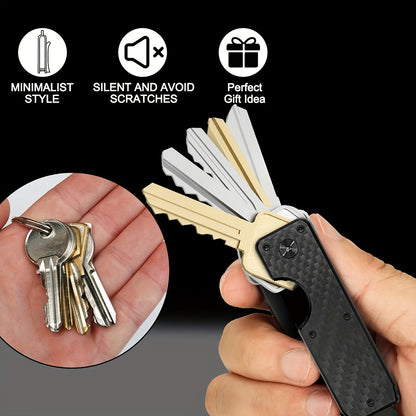 Sleek Aluminum Key Organizer by FOREVER MIYIN - Compact, Lightweight and Portable Minimalist Key Holder for Men and Women