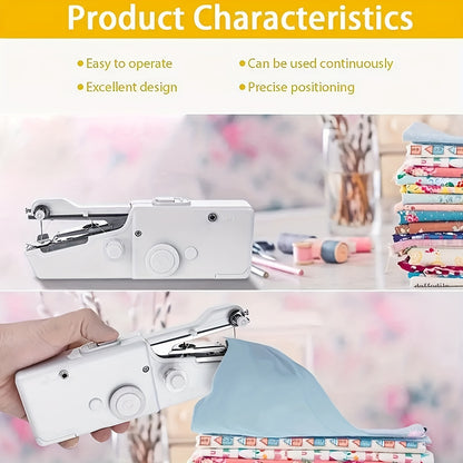 1pc Handheld Sewing Machine - Mini Portable Sewing Tool for Fabric and Clothing, Quick Stitch Device ( Battery Not Included, Requires 4 AAA Batteries )