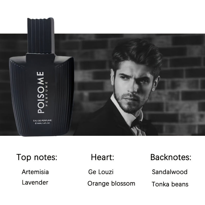 100ml Eau de Parfum for Men - Long-Lasting, Refreshing Cologne with Seductive Scent, Ideal for Dating, Daily Use and Father's Day Gift