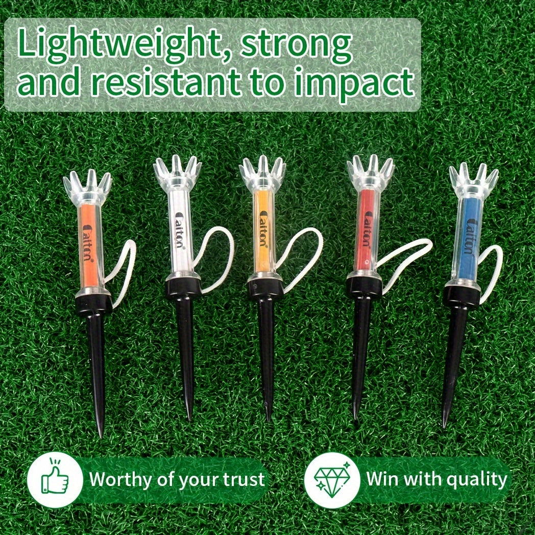 Caiton Magnetic Plastic Golf Tee Set - 360° Bounce, Two Sizes, 5Pcs Set to Improve Your Golf Game