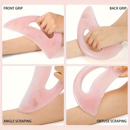 Gua Sha Massage Tool with Handle - Large Resin Scraping Tool for Back, Neck, Face, and Leg Massage