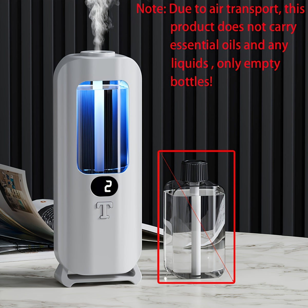 Cloud Prime Mini Aromatherapy Diffuser - USB Rechargeable, 5-Speed Fragrance Machine with Digital Display for Home and Car Decor