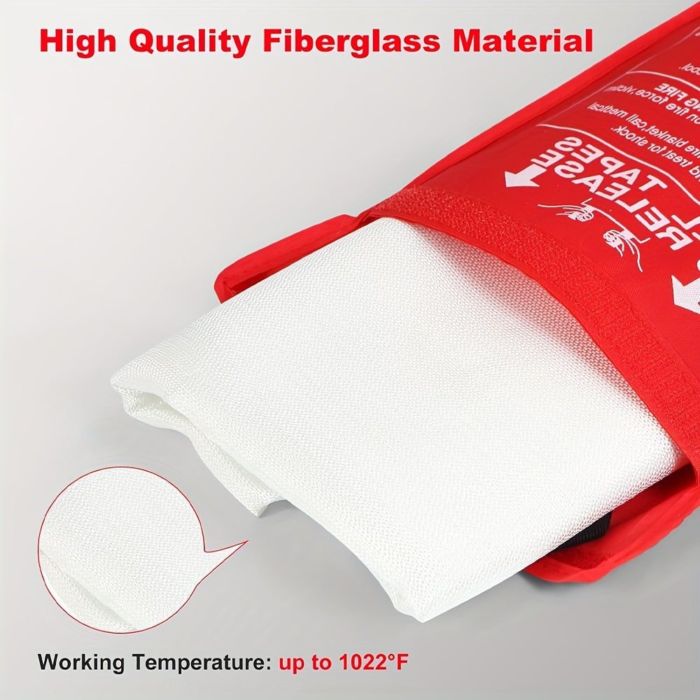 4 Premium Fire Blankets – Heat-Resistant Fiberglass for Kitchen, Home, School, Office, Camping, and Car Emergencies – Compact, Reusable, and Easy to Use