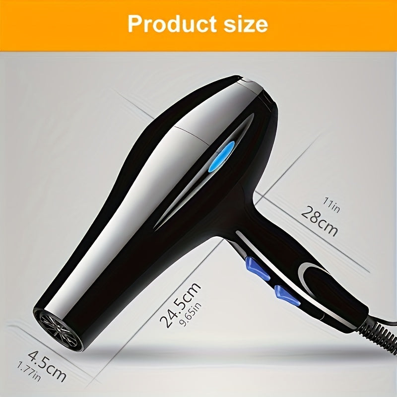 Fashionable Hair Dryer with Constant Temperature Control - 5 Heat Settings for Fast Drying - Includes Diffuser, Concentrator Nozzles, and Styling Accessories