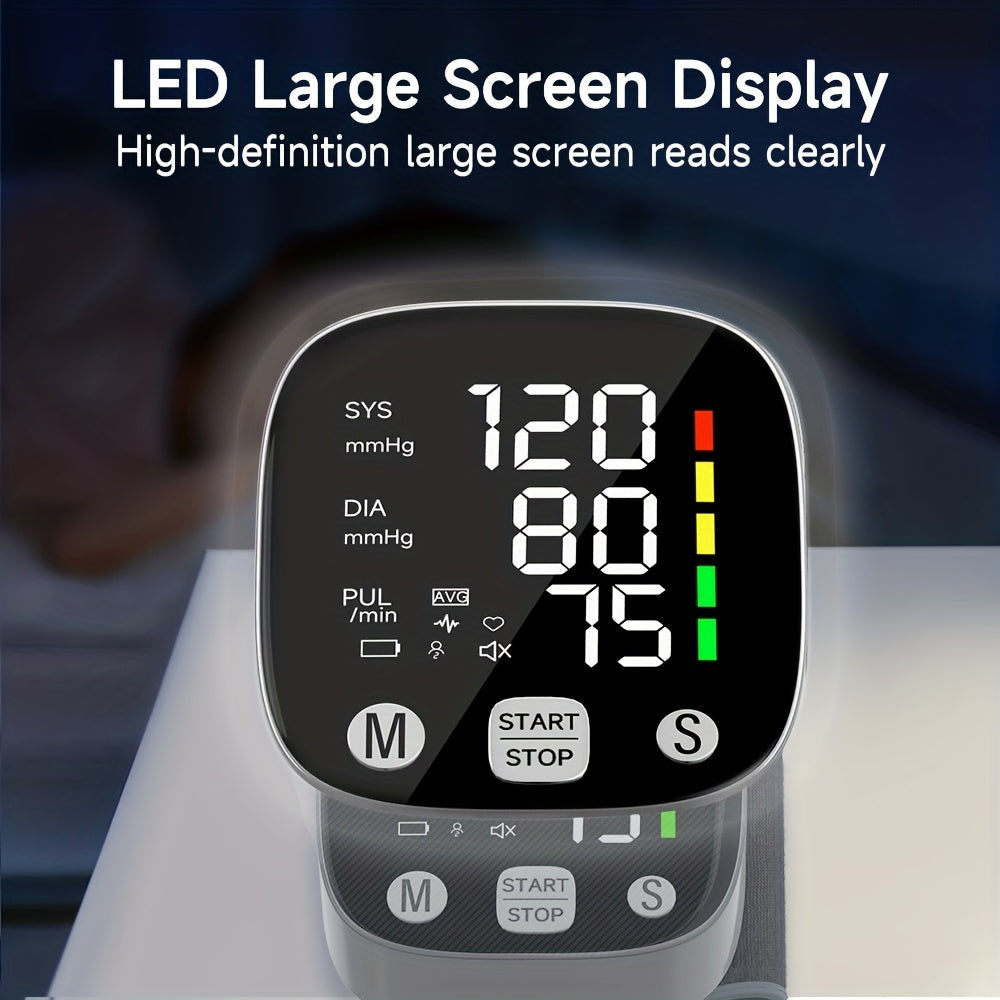 LED Rechargeable Wrist Blood Pressure Monitor – Intelligent Voice Broadcast with Storage Box (Built-in Lithium Battery)