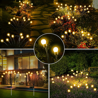 6 Pack 54 LED Solar Swaying Garden Lights – Ambient Outdoor Decorations, Firefly Pathway Lighting, Waterproof, Energy-Efficient, Auto-On/Off, Easy-to-Install for Patio, Yard, Walkway