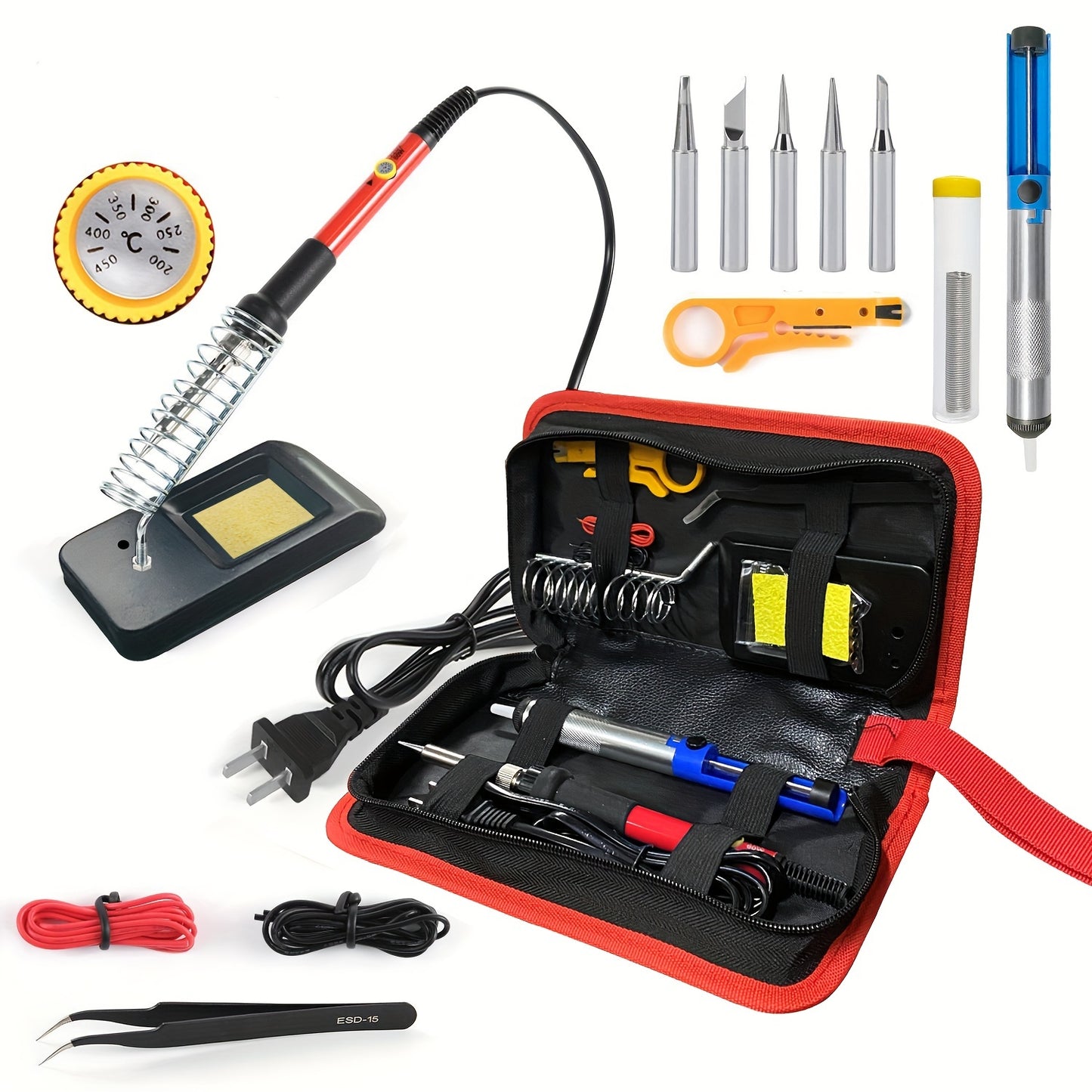 60W Soldering Iron Kit - Adjustable Temperature Electric Soldering Iron Set, 110V