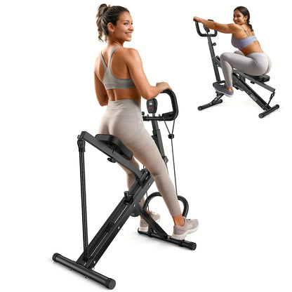 2 in 1 Squat and Rowing Machine - Foldable Glute Trainer for Home Workouts - Easy Setup, Perfect Gift for Men and Women