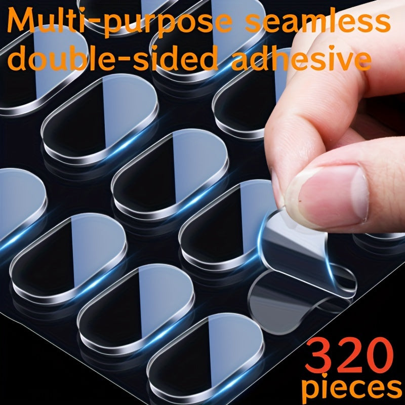 320pcs No-Residue Double-Sided Adhesive Strips – Waterproof, Ideal for Home Decor, Posters, Frames and Office Supplies