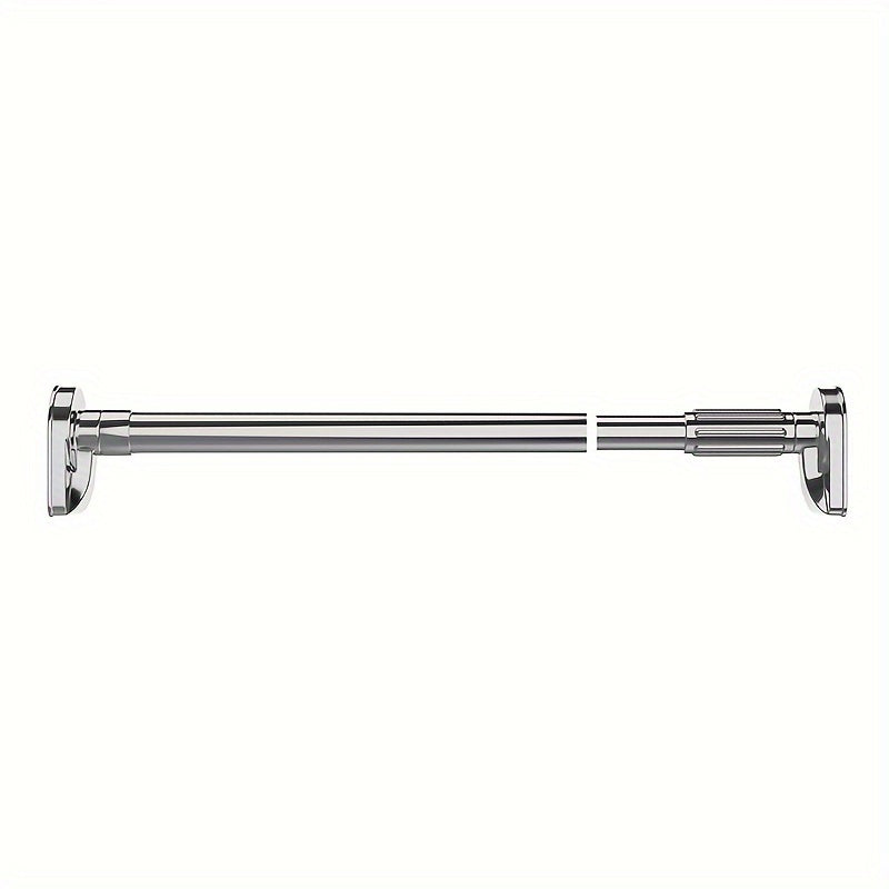 Versatile Adjustable Tension Rod - No-Drill, Multi-Use for Shower Curtains, Wardrobes and More - Durable Stainless Steel with Plastic Base - Available in Silvery, Black, White, Gray