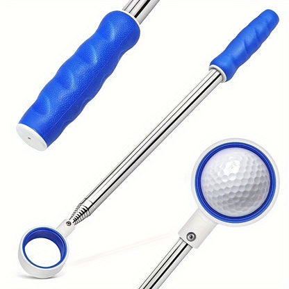 Stainless Steel Telescopic Golf Ball Retriever - 6FT/9FT/12FT/15FT, Anti-Sliding Rubber Grip, Durable Picker