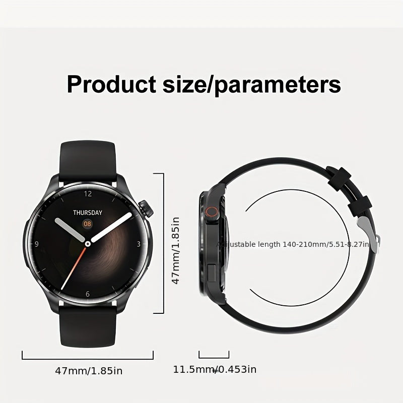 GPS Motion Trajectory Smartwatch for Men - 360*360 HD Screen, AI Voice, Wireless Call, NFC Fitness Tracker, Compass Sports Watch for Men and Women