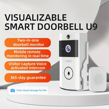 Wireless Visual Smart Doorbell - Home Security System with HD Video, Remote Mobile Monitoring, Motion Detection, and Real-Time Alerts