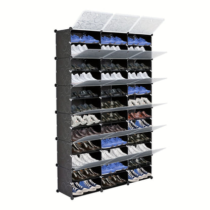 12-Tier Portable Shoe Rack Organizer – 72 Pair Capacity, Expandable 36 Grid Tower Shelf for Heels