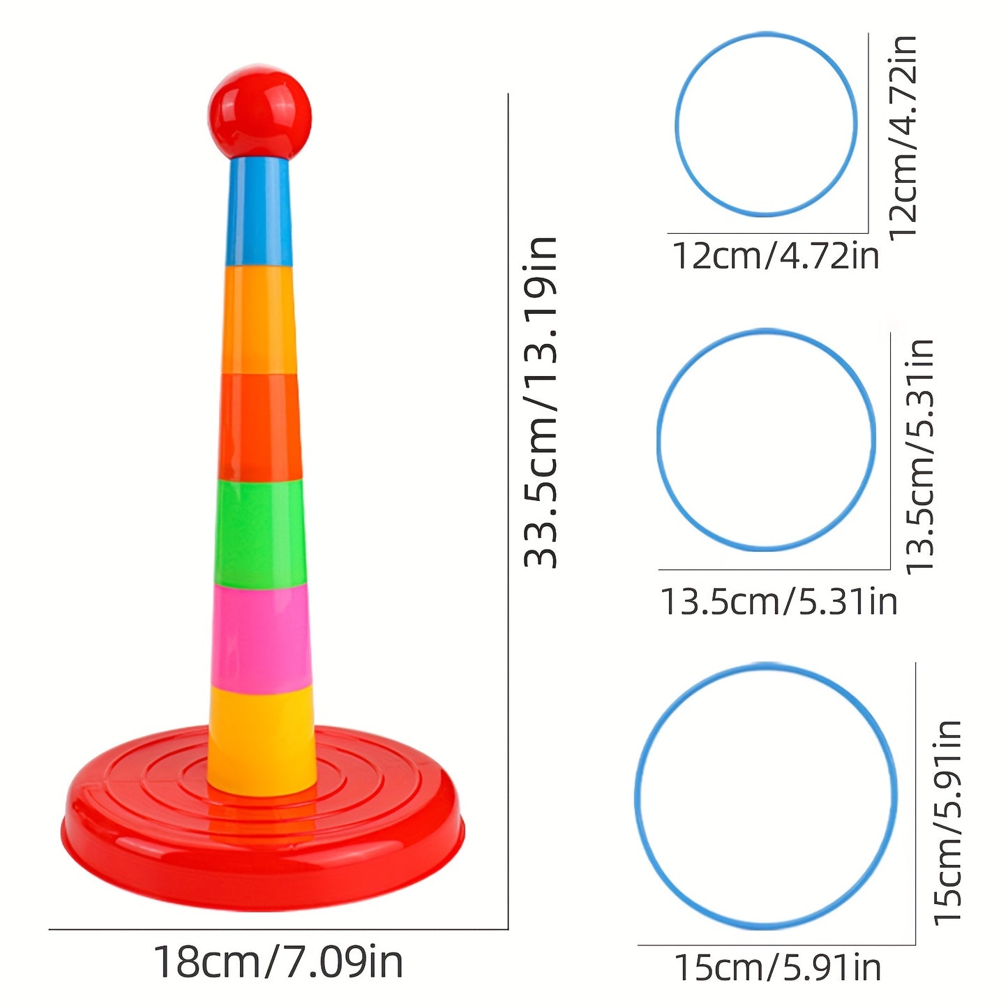 Interactive Ring Toss Game Sleeve - Indoor/Outdoor Throwing Tower for Kindergarten Competitions, Educational Toy, Ideal for Christmas, Halloween and Thanksgiving Gifts