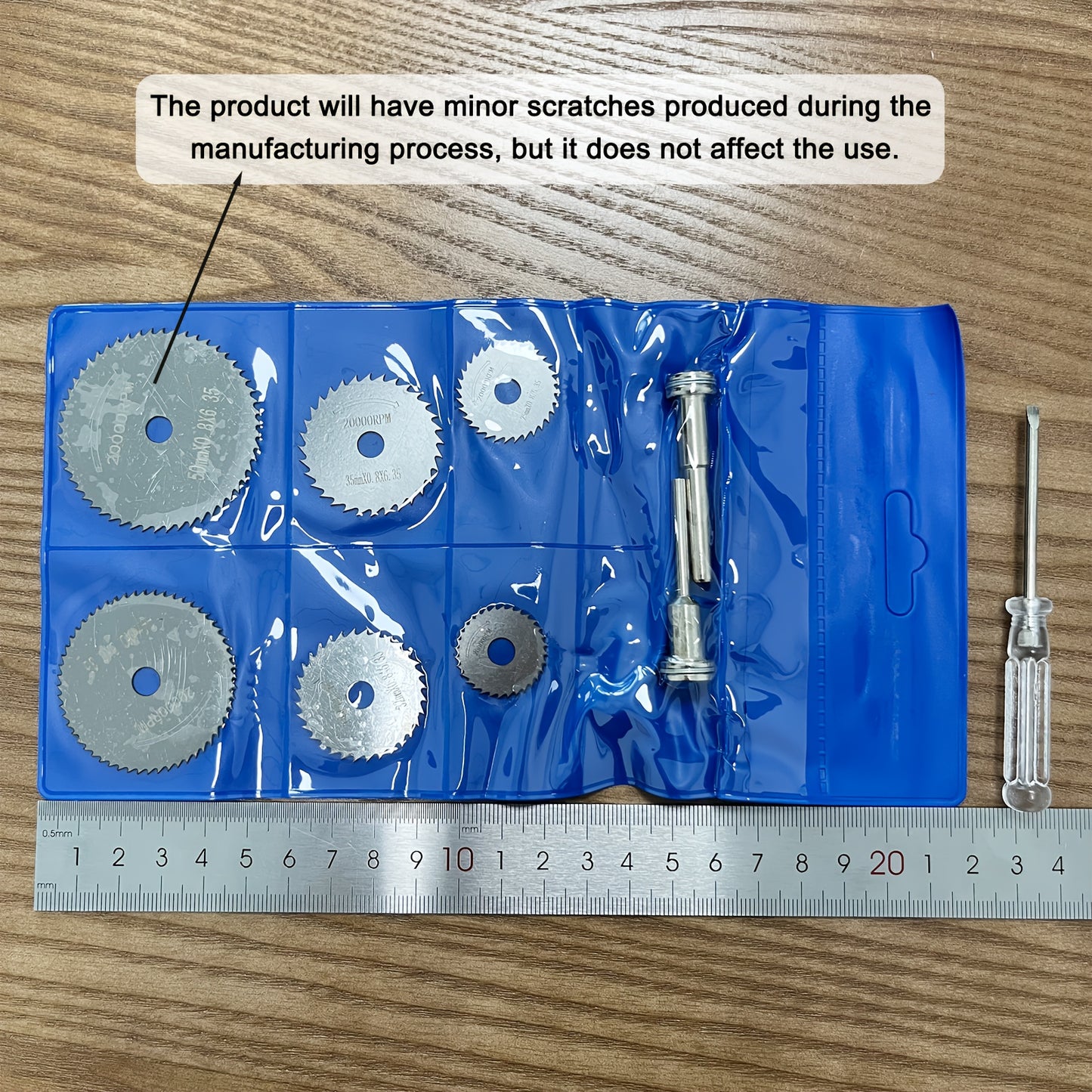 9pcs Cutting Wheel Set for Rotary Tools - HSS Saw Blades for Drills, Includes 6 Cutting Discs, 1/8" and 1/4" Round Shanks, Screwdriver for Wood, Plastic and Aluminum Cutting