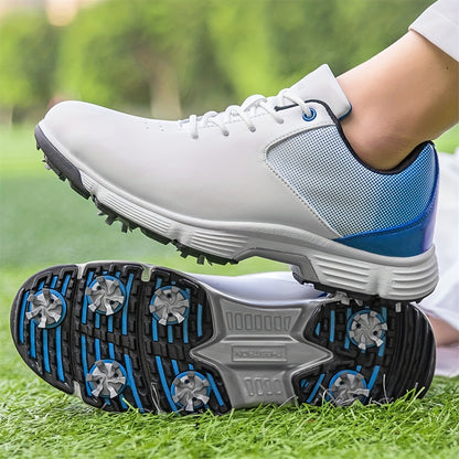 Professional Men's Golf Shoes with Spikes - Athletic Training Footwear for Sporty and Casual Wear