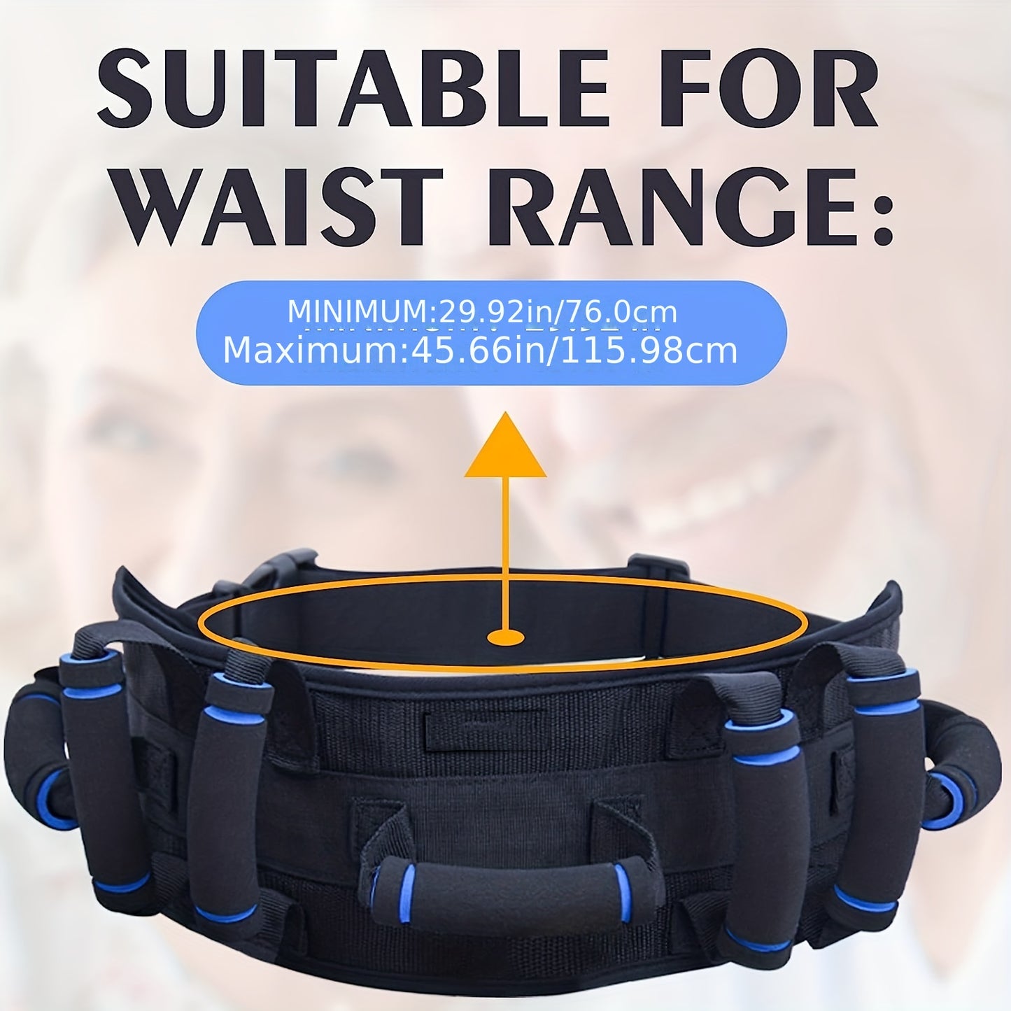 Upgraded Gait Belt with 7 Rubber Handles - Ideal Transfer Belt for Seniors and Elderly