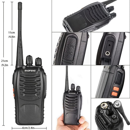 2PCS BAOFENG BF-888S UHF 400-480MHz Handheld Two-Way Radio - Portable Walkie Talkies for Hiking, Biking, Camping