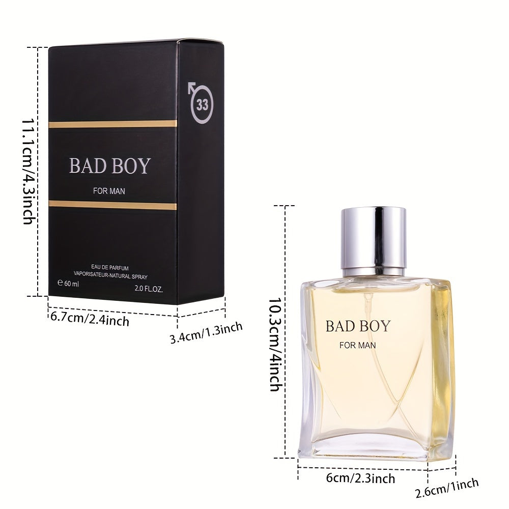 Luxury Eau de Parfum for Men 60ml - Refreshing and Long-Lasting Seductive Fragrance with Fruity Notes, Ideal for Dating and Daily Use