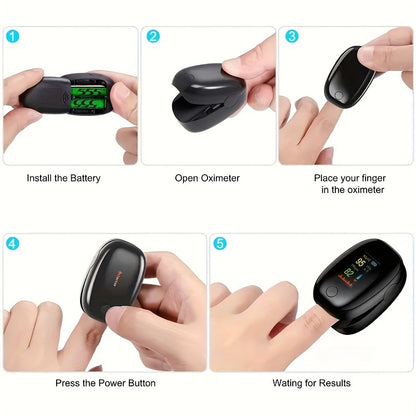 Fingertip Pulse Oximeter - Blood Oxygen Saturation Monitor (SpO2) with Pulse Rate and Bar Graph - Portable Digital LED Display (Batteries Not Included)