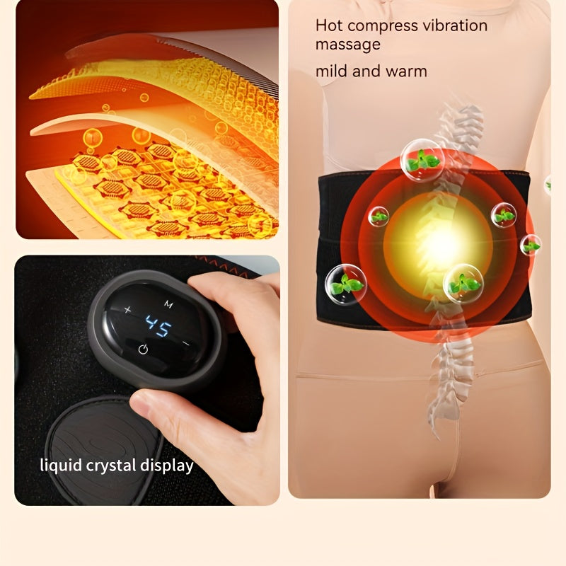 Electric Waist Massager – Portable Lumbar Heating Belt with Multi-Gear Adjustment, Support Brace for Men and Women