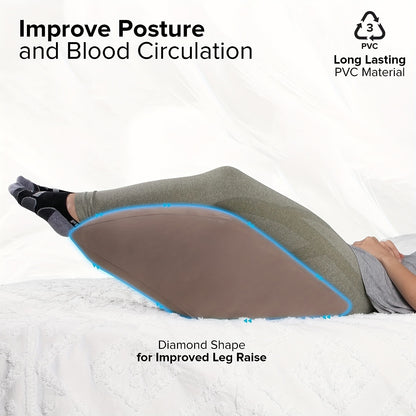 Inflatable Leg Elevation Pillow – Portable Wedge Pillow with Storage Bag for Blood Circulation, Leg Injuries and Rest