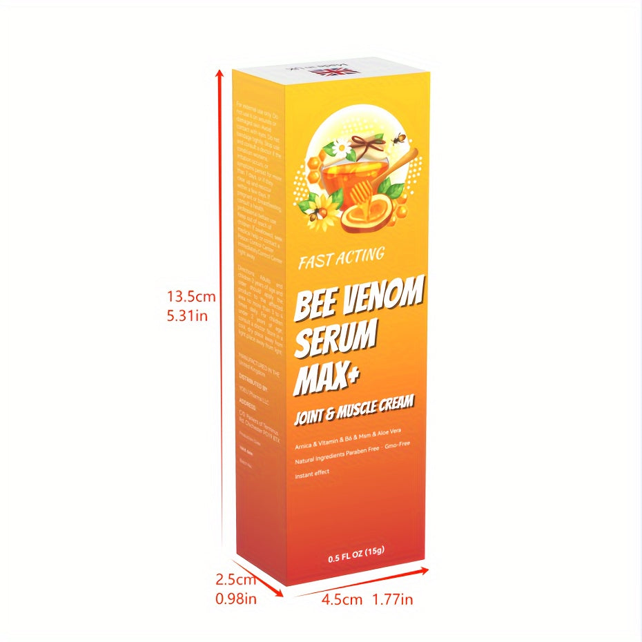 Natural NZL Bee Venom Professional Serum Care – Joint, Muscle and Bone Cream Gel for Back, Neck, Hands, Feet, and More with Vitamin B6 and Aloe Vera