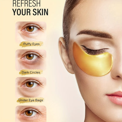 24K Golden Under Eye Patches – 25 Pairs per Box, Collagen Eye Masks for Firming and Moisturizing Skin Care