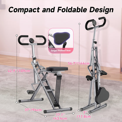 2 in 1 Squat and Rowing Machine - Foldable Glute Trainer for Home Workouts - Easy Setup, Perfect Gift for Men and Women