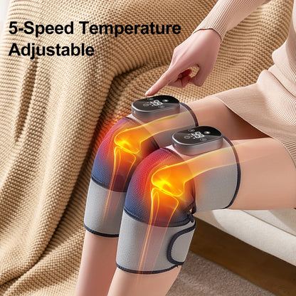 3 in 1 Electric Heated Massaging Knee Pads - Vibrating, 3 Speed Massage and 5-Speed Temperature Adjustable, Heating Leg Warmer with Shoulder and Elbow Pads