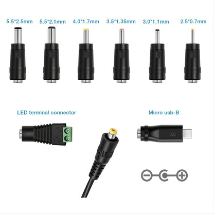 30W Universal Multi-Voltage Fast Charger - 6 Adapters for 3V-12V Appliances, Convenient Charging Solution