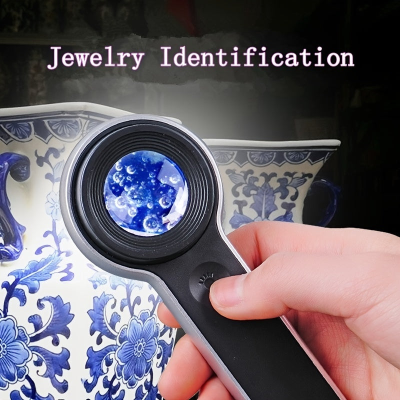 60x High-Definition Magnifying Glass - Compact and Portable with Enhanced Clarity for Jewelry Inspection