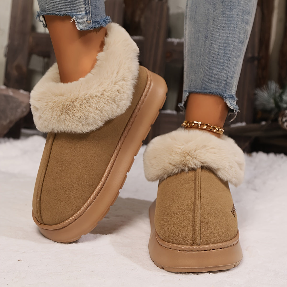 Cozy Fluffy Slippers for Women - Soft Sole, Plush Lined, Warm, Non-Slip Platform Design - Comfortable, Breathable, Stylish Shoes for Cold Winter Days