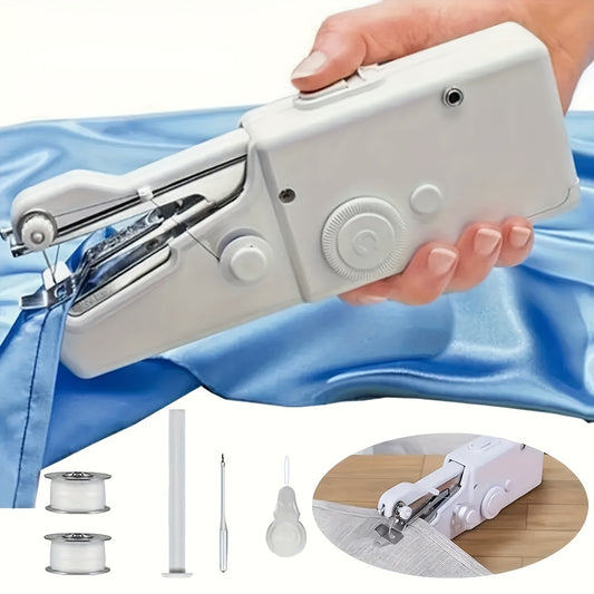 1pc Handheld Sewing Machine - Mini Portable Sewing Tool for Fabric and Clothing, Quick Stitch Device ( Battery Not Included, Requires 4 AAA Batteries )