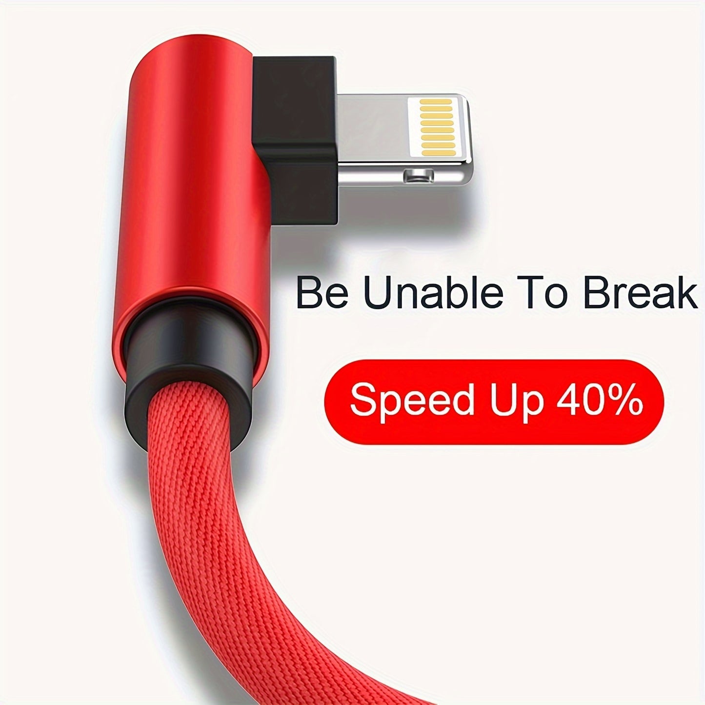 90 Degree Fast Charging USB Cable for iPhone and iPad – Compatible with iPhone 14/13/12/11/X/8/7/7Plus/6/6S/5