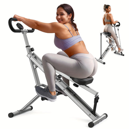 2 in 1 Squat and Rowing Machine - Foldable Glute Trainer for Home Workouts - Easy Setup, Perfect Gift for Men and Women