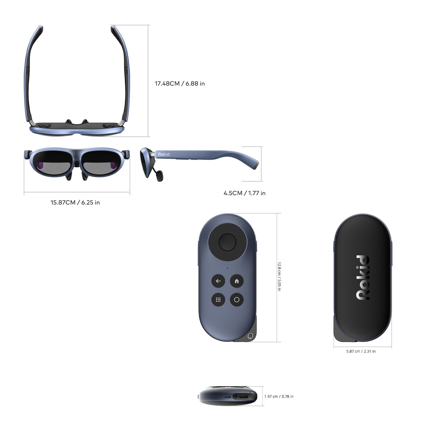 Rokid Max AR Smart Glasses - 360° Micro-OLED Display, HDCP Support for Streaming and Gaming, Compatible with Android, iOS, Windows