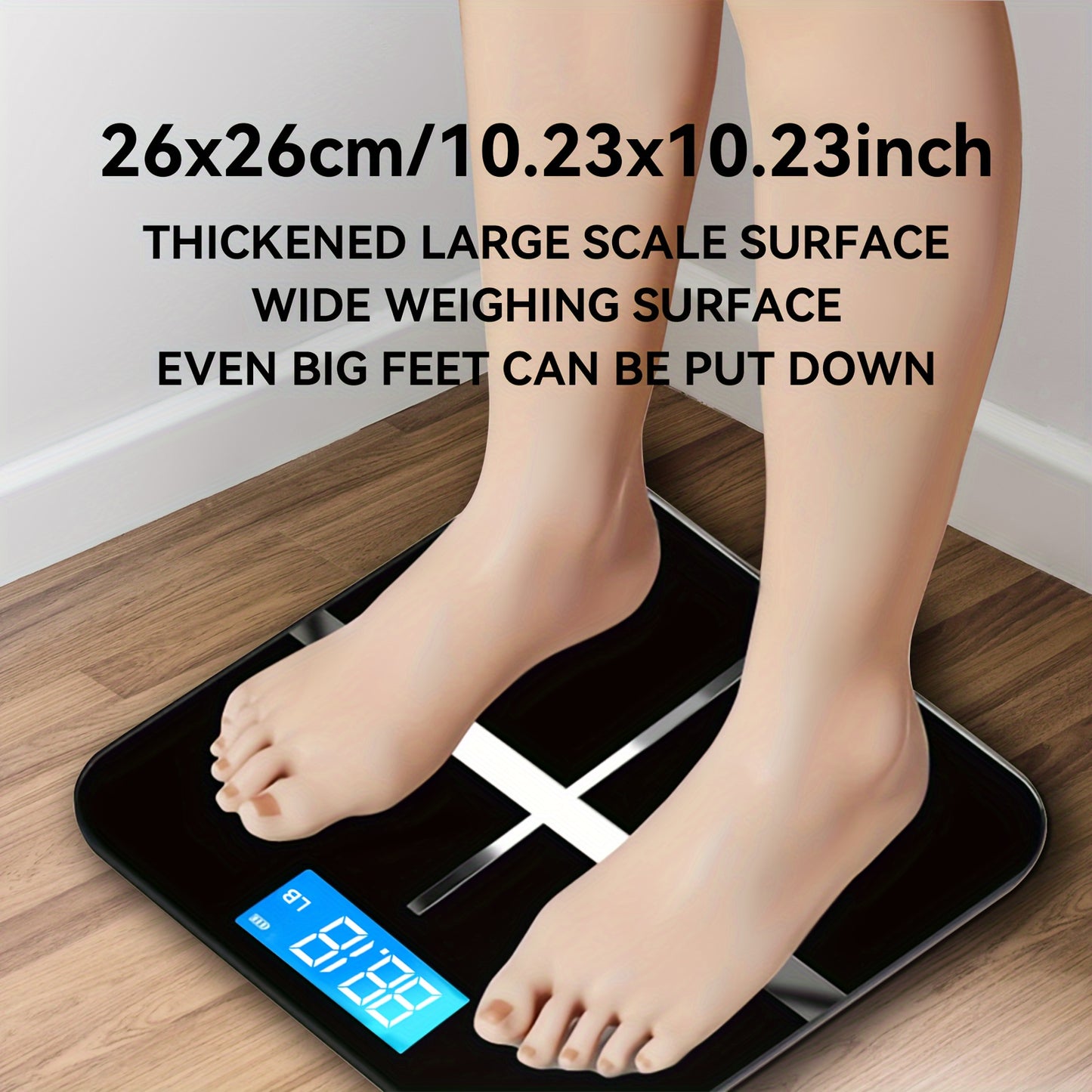 Bathroom Digital Weight Scale – Extra Wide Platform, High Capacity 390 lbs, Accurate and Safe with Large Numbers, Easy-to-Read Backlit LCD Display