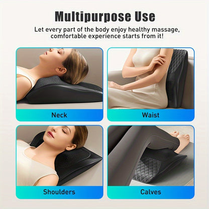 3D Kneading Back and Neck Massager with Heat - Versatile Massage Pillow for Shoulders, Legs, and Back - Perfect Holiday Gift for Family, Father's Day, and Mother's Day