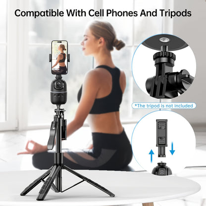 360° Gimbal Camera Stabilizer - Advanced Automatic Object Tracking, Intelligent Anti-Shake, Portable for Live Streaming, Multi-Functional Mobile Phone Stabilizer and Versatile Selfie Stick - Latest Technology