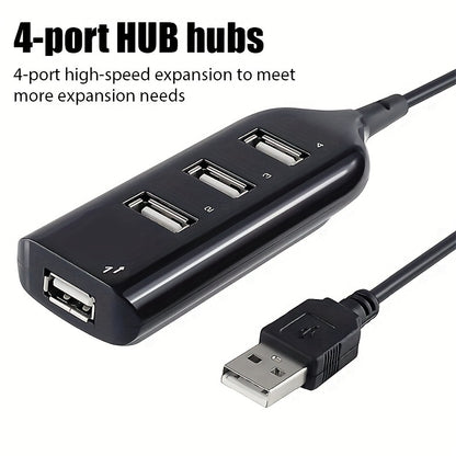 Micro USB Hub 2.0 - 4-Port High-Speed USB Splitter for PC and Computer Accessories