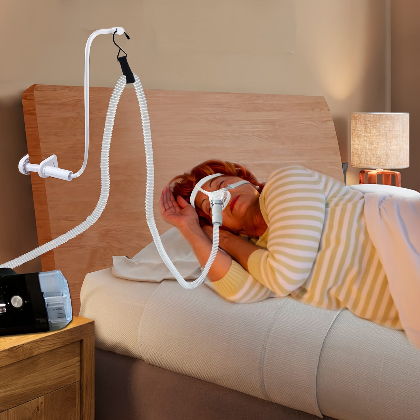 CPAP Hose Holder – Prevent Tangling and Blockage with Bed Hanger, Keeps Hose Up and Away for Better Sleep