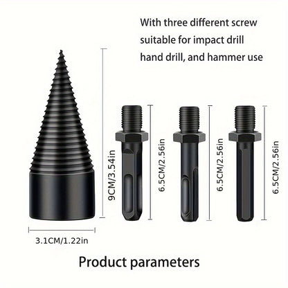 32mm Electric Wood Splitter Drill Bit – Labor-Saving Firewood Chopping Tool with Circular and Hex Shank, Ideal for Outdoor Lawn Care and Wood Cutting