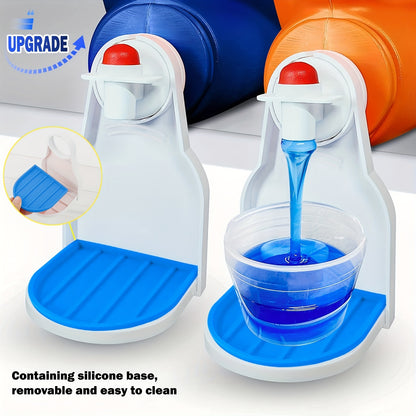 Upgraded Laundry Liquid Cup Holder with Silicone Tray | Convenient Washing Liquid Collector and Drip Tray | No More Impurities or Leaks