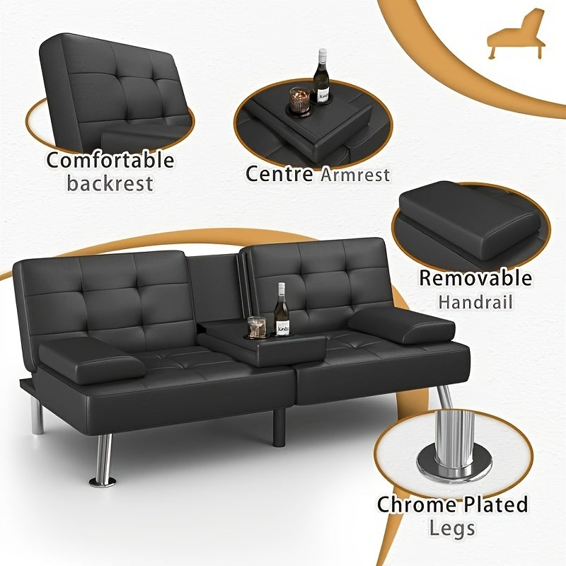 Convertible Upholstered Reclining Sofa with Cup Holder – Stylish and Comfortable Seating Solution