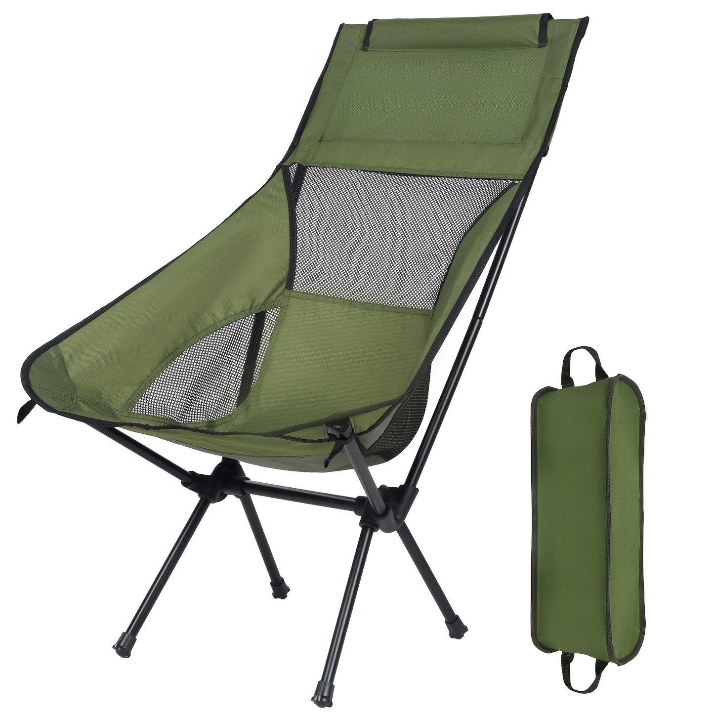 Portable Folding Camping Chair – Lightweight and Collapsible High Back Chair for Outdoor Hiking, Fishing, and Picnic