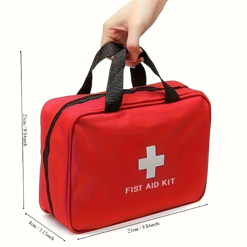 Deluxe First Aid Kit with Portable Bag - Essential Emergency Supplies for Camping, Hiking, and Travel, Includes Scissors, Tweezers, and More