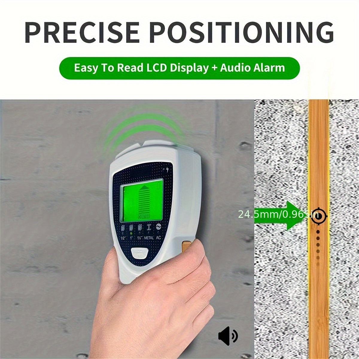 5 in 1 SHAWTY ProFinder Wall Scanner - Electronic Stud Detector with LCD Display, Audio Alarm, and Accurate Beam Finders for Wood, Metal, and AC Wire Detection